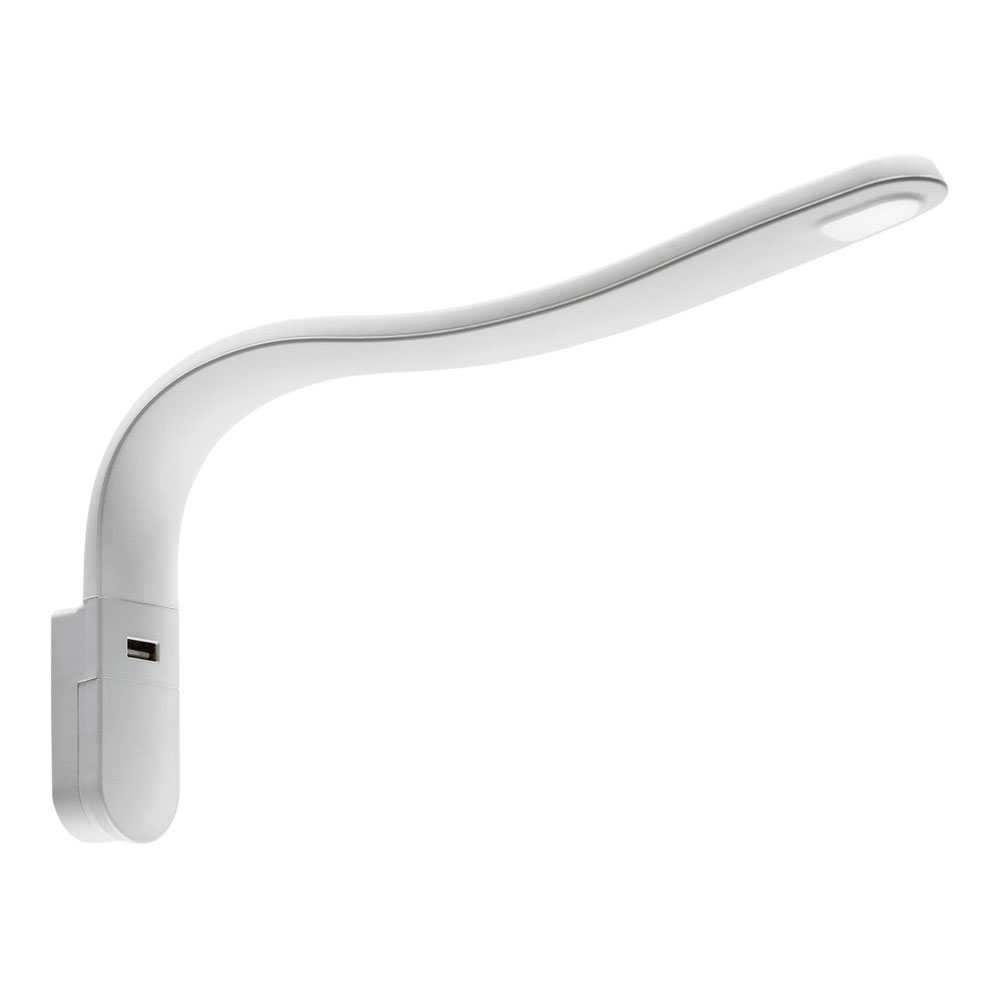 Silka Spotlampe Med Flexhals Og Usb Udtag White
