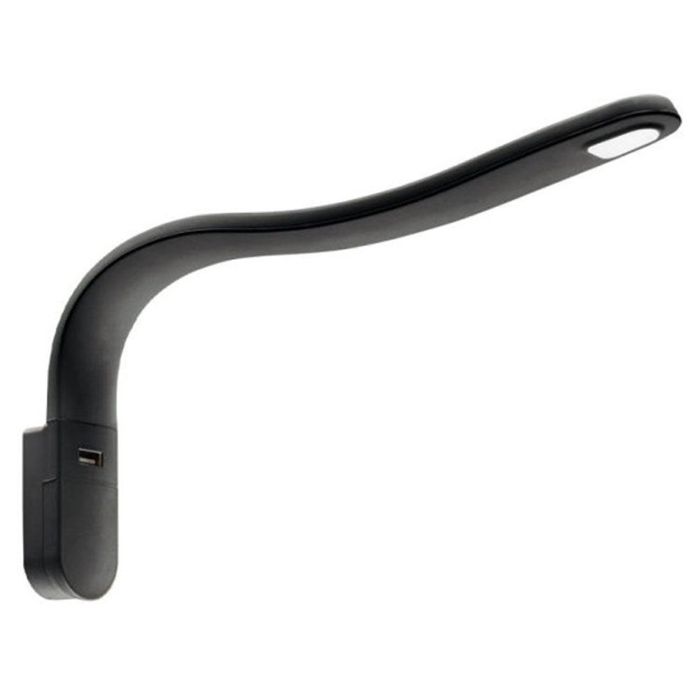 Silka Spotlampe Med Flexhals Og Usb Udtag Black