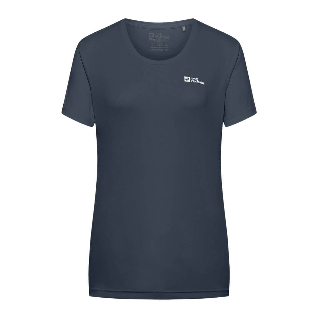 T Shirt Til Dame   Jack Wolfskin Tech T   Blå