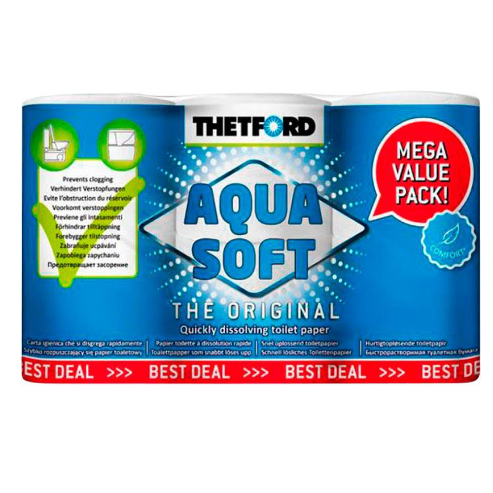Thetford Aqua Soft Opløseligt Toiletpapir - 6 Ruller