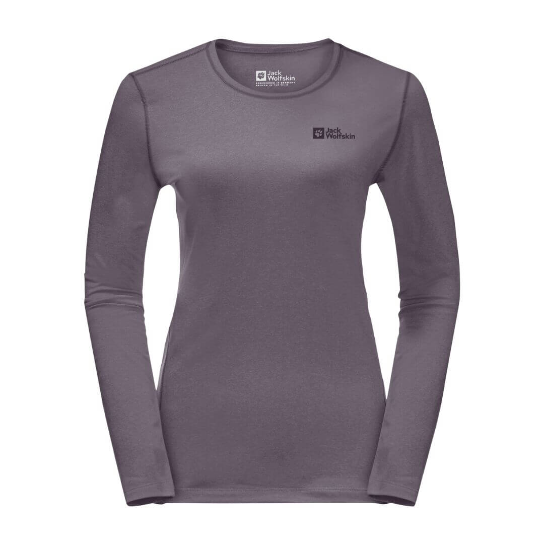 Trøje Til Dame   Jack Wolfskin Sky Thermal Ls T W   Lilla