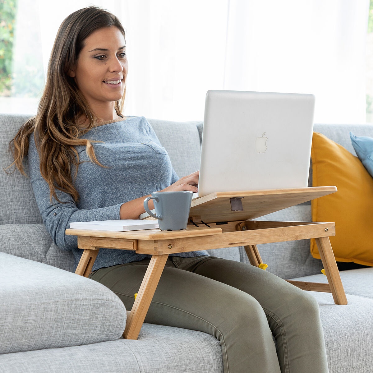 Sammenfoldeligt Støttebord I Bambus Lapwood Innovagoods