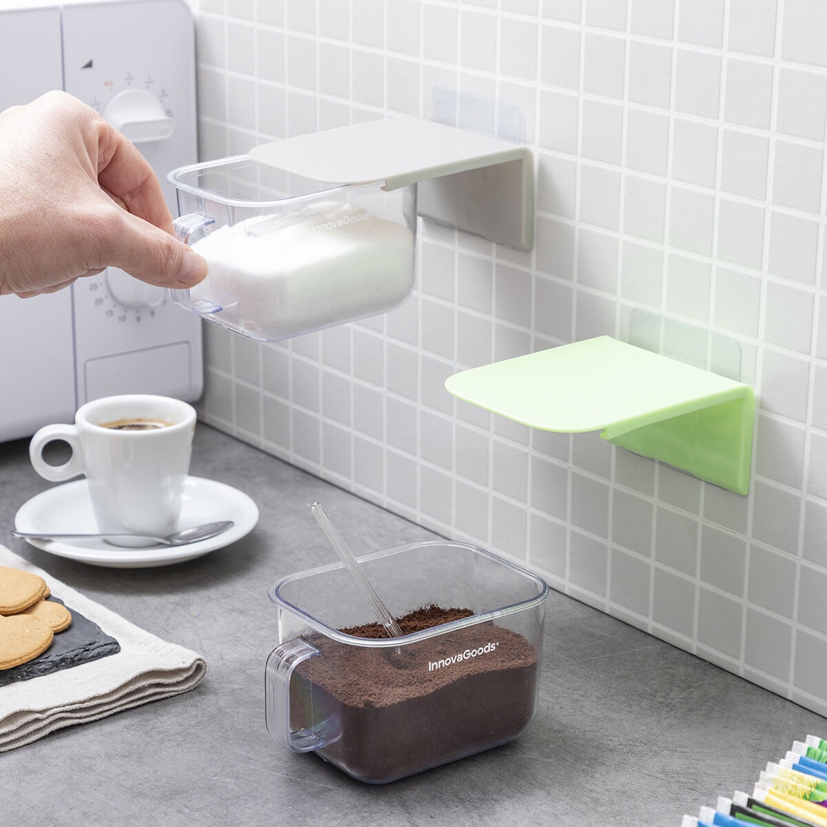 Aftagelige Selvklæbende Køkkenbeholdere Handstore Innovagoods   Enheder