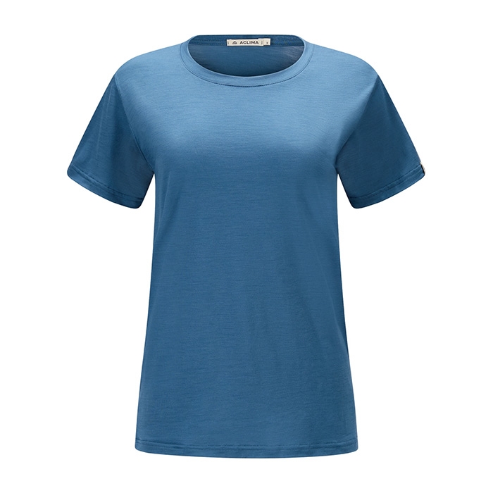 Aclima Lightwool   Classic Tee Kvinder   Damer Blue Fusion Xl   T Shirts