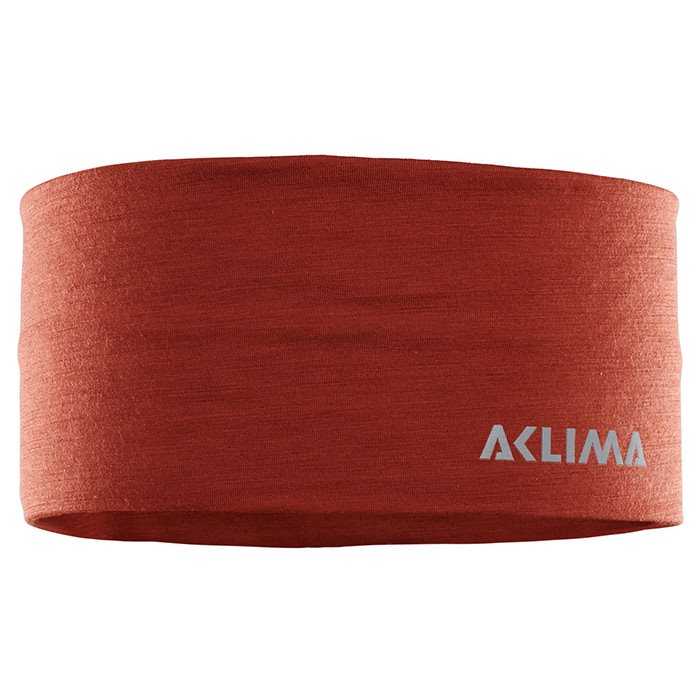 Aclima Lightwool Pandebånd – Rød Ochre med Refleks