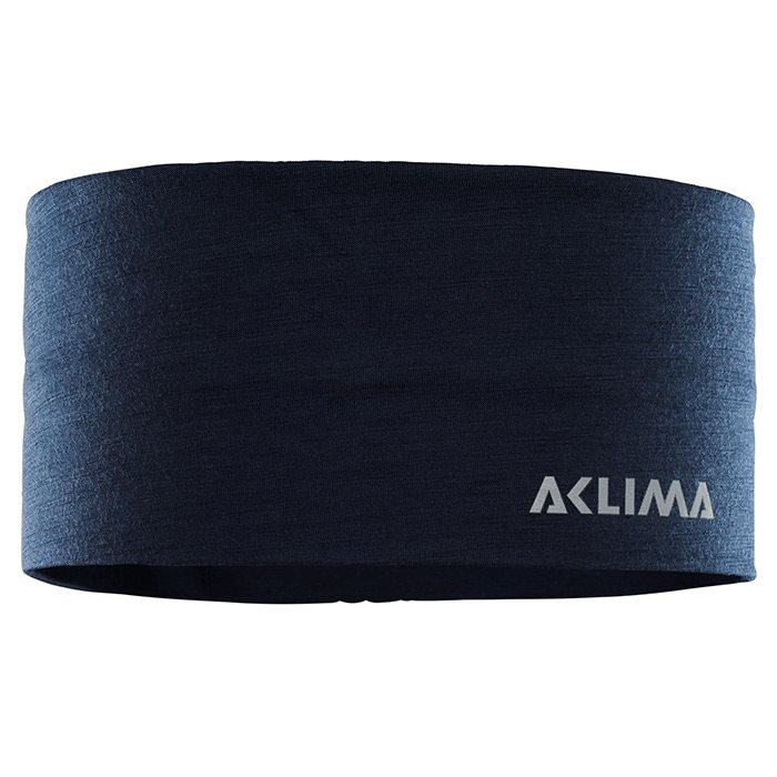 Aclima Lightwool Pandebånd – Mørkeblå med Refleksdetaljer