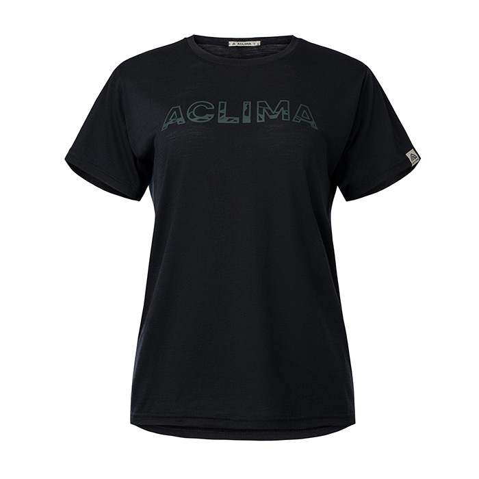 Aclima Lightwool T-Shirt til kvinder – Sort, Komfort Fit