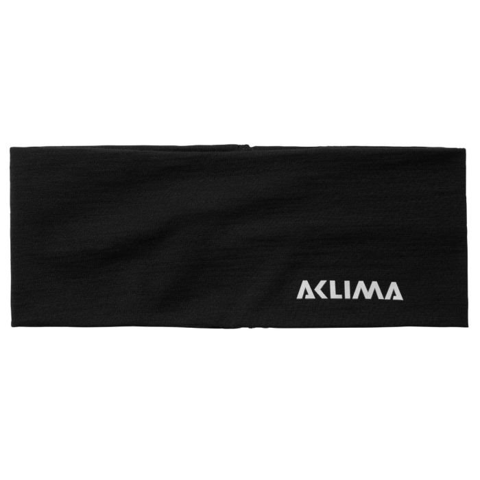 Aclima Lightwool Pandebånd – Jet Sort med Refleks
