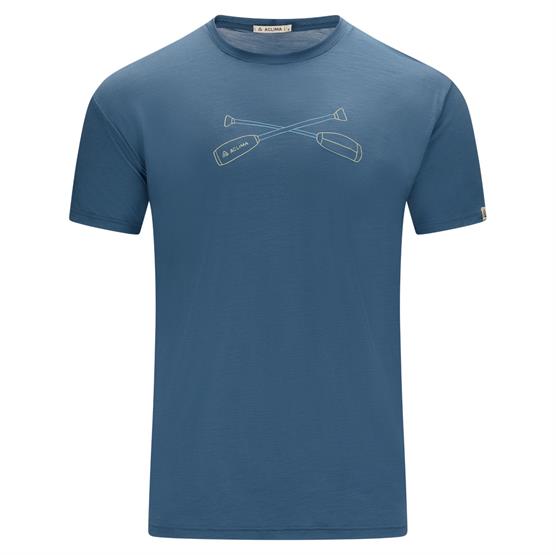 Aclima Lightwool Classic Tee Oars Mens  Blue Fusion