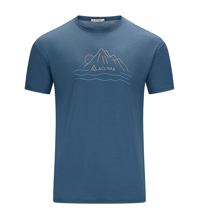 Aclima Lightwool Classic Tee Sunset Blue Fusion Xl   T Shirt  Polo Shirt