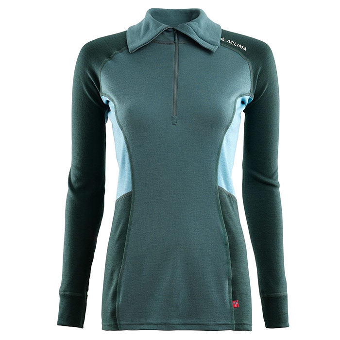 Aclima Warmwool Polo W Zip – Grøn Undertøjstilbud