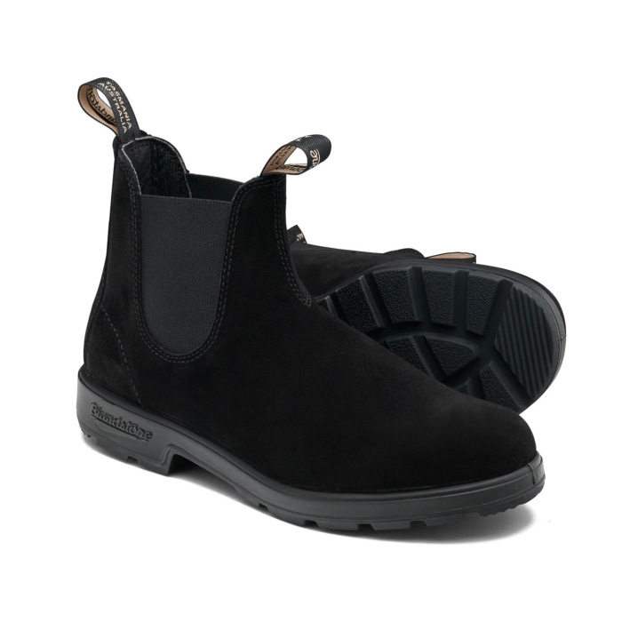 Blundstone   Black Suede    Uk     Læderstøvler Uden Snørebånd