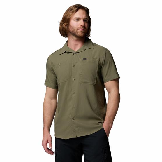 Columbia Silver Ridge Utility Ii Ss Mens  Stone Green