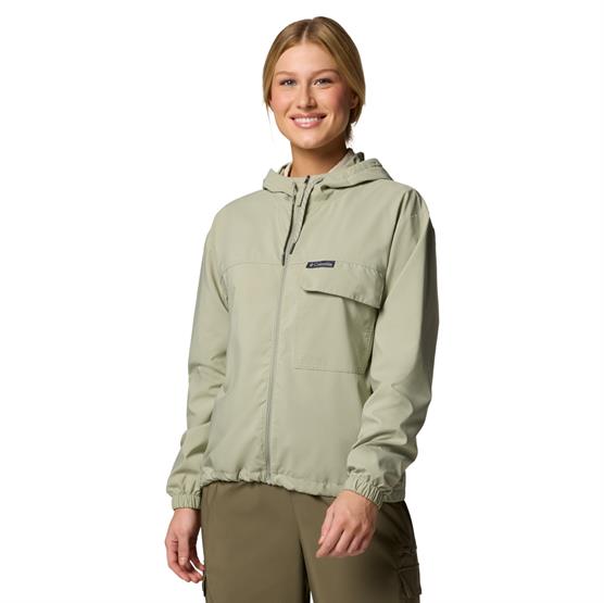 Columbia Womens Skien Valley Hooded Ls Shirt  Safari
