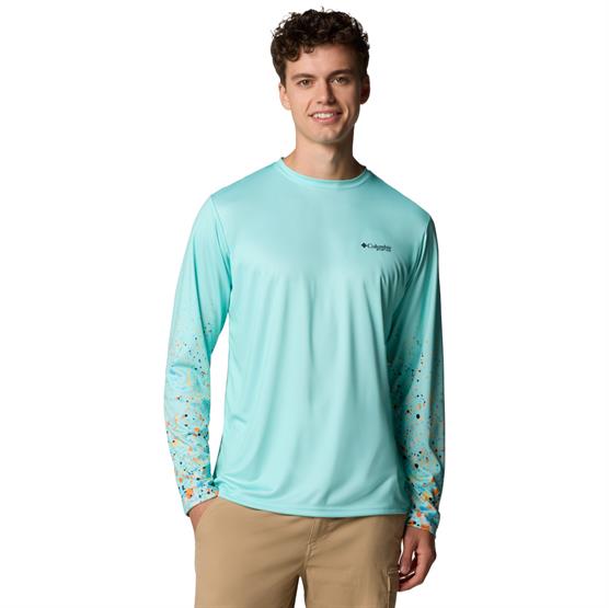 Columbia Mens Terminal Tackle Pfg X Bentley Ls  Gulf Stream   Red