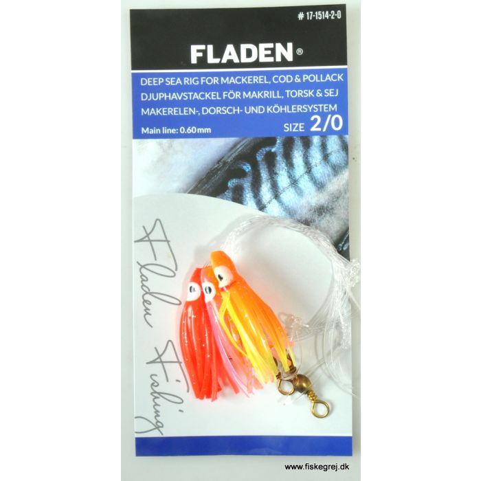 Fladen Deep Sea Blæksprutte Rig Rød Orange Pink