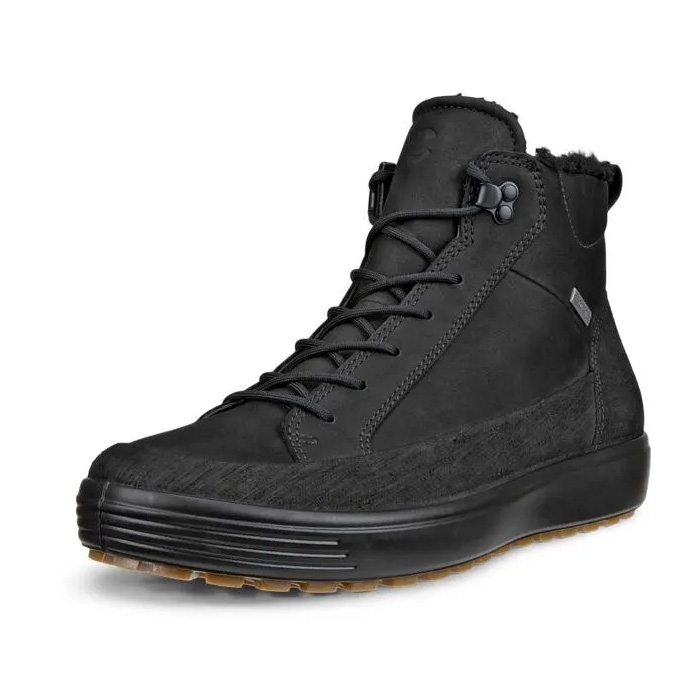 Ecco Soft 7 Høj Sneaker til Mænd – Sort Vinterstøvle Tilbud