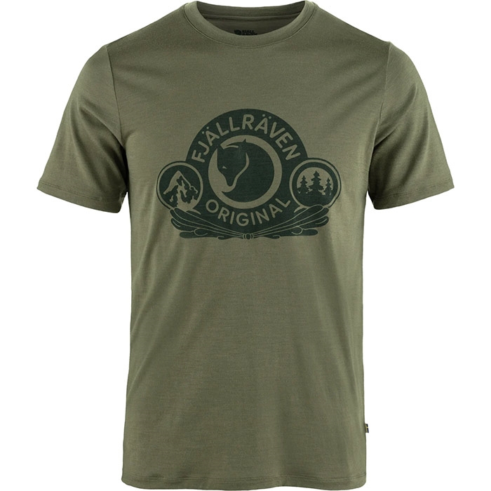 Fjällräven Abisko Uld T-Shirt til Mænd - Laurel Grøn