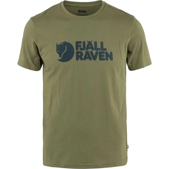 Fjällräven Logo T-Shirt til Mænd - Caper Grøn, Hurtig Levering