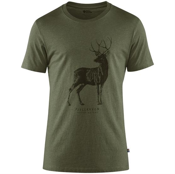 Fjällräven Deer Print T-Shirt til mænd - Tarmac tilbud!