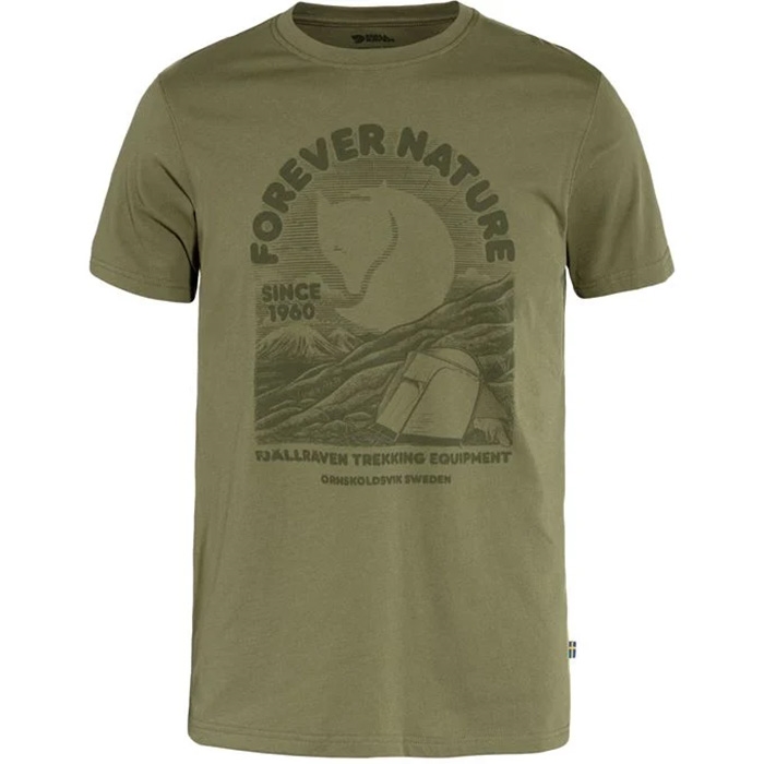 Fjällräven T-Shirt med Naturmotiv til Mænd - Grøn