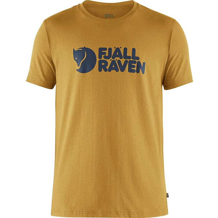 Fjällräven Logo T-Shirt til Mænd i Ochre – Hurtig Levering!