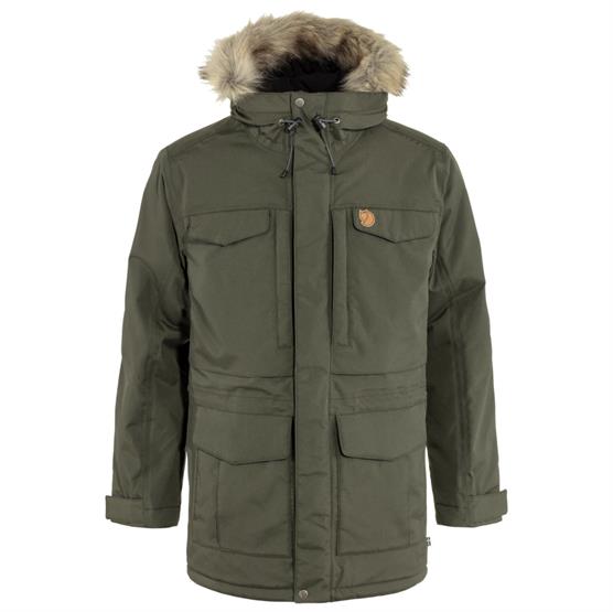 Fjällräven Nuuk Parka til mænd - Vinterjakke i dyb skovgrøn