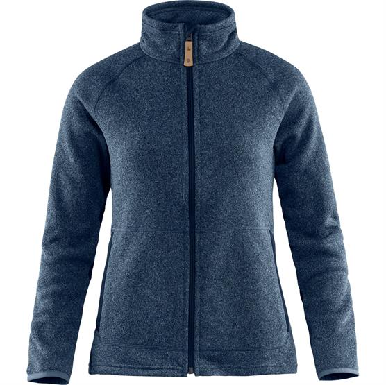 Fjällräven Övik Fleece Zip Sweater til kvinder - Navy tilbud!
