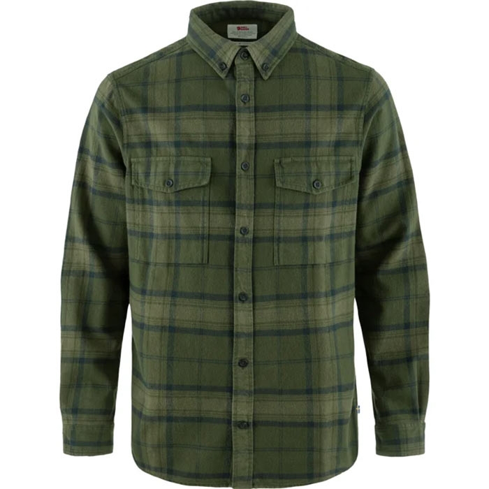 Fjällräven Vik Twill Skjorte til Mænd – Dyb Grøn Kvalitet