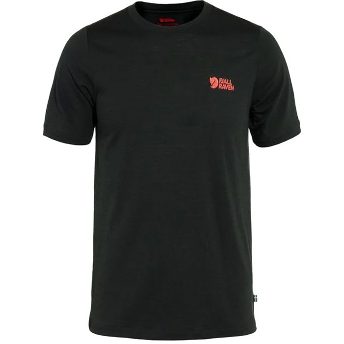 Fj? Llr? Ven Abisko Wool Logo Ss Herre   Mænd Black Xl   T Shirt  Polo Shirt