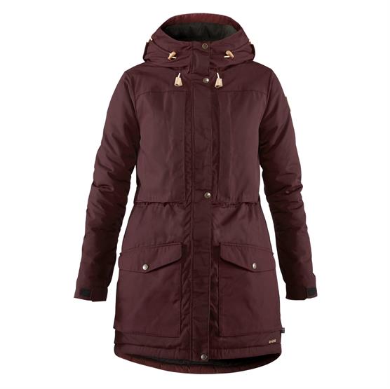 Fjällräven Singi Wool Vinterparka til kvinder - Mørk Garnet