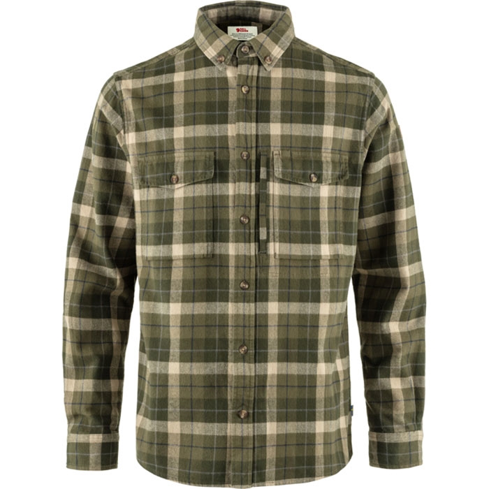 Fjällräven Heavy Grå Flannelskjorte til Mænd - Deep Forest