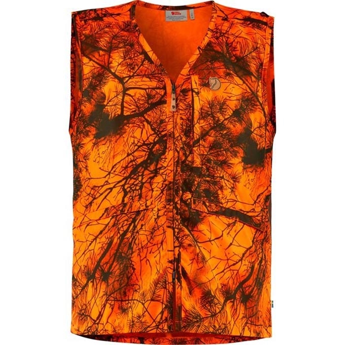 Fjällräven Råmland Vest - Orange Grøn Jagtvest på Tilbud