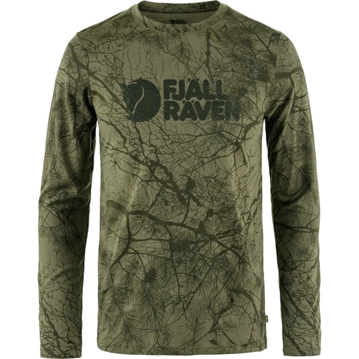 Fjällräven Råmlands Uld T-shirt – Grøn Camo til Udendørsbrug