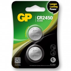 GP Lithium 3V CR2450 Knapcelle Batteri - 2 Stk Tilbud!