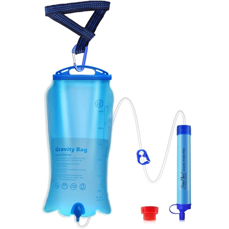 Effektiv Vandfilter med 3L Gravity Bag – Rent Vand Hurtigt!
