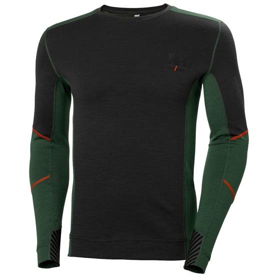 Helly Hansen Mens Lifa Merino Crewneck  Green   Ebony