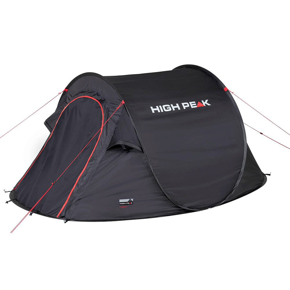 High Peak Vision Pop Up Telt - Sort, Perfekt til 3 Personer