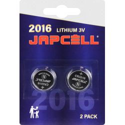 Japcell Lithium CR2016 Batterier - 2 Stk Pakke