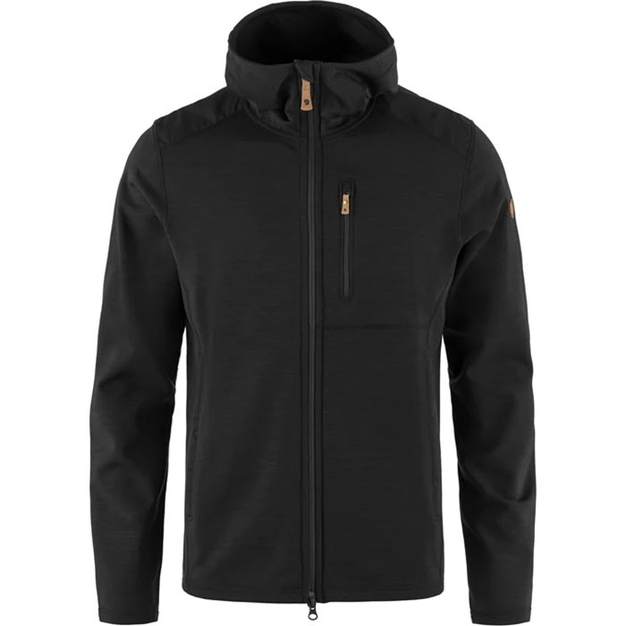 Fjällräven Keb Fleece Hættetrøje til Mænd – Sort, Teknisk Fleece