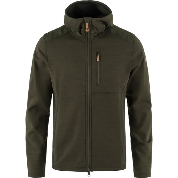 Fjällräven Keb Fleece Hoodie til mænd - Deep Forest tilbud!