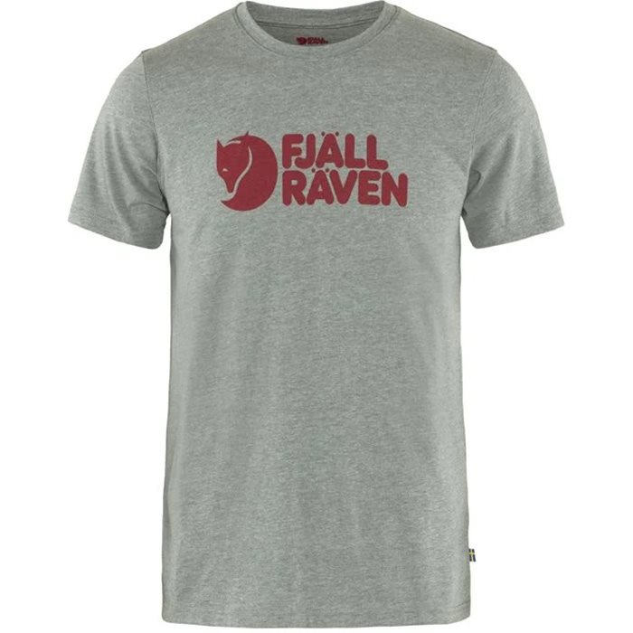 Fjällräven Logo T-Shirt til Mænd – Grå Melange, Hurtig Levering