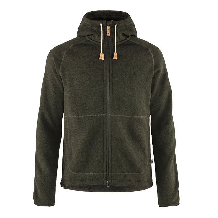 Fjällräven Vik Fleece Hoodie – Dyb Grøn på udsalg!