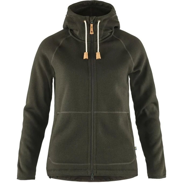 Fjällräven Ven Vik Fleece Hoodie til kvinder – Mørkegrøn