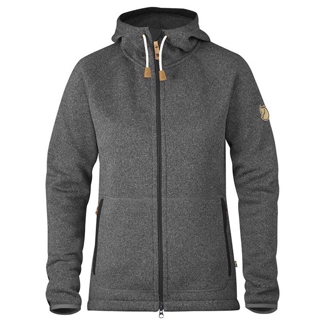 Fjällräven Fleece Hoodie til kvinder - Grå Outdoor Jakke på tilbud