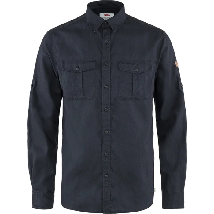 Fj? Llr? Ven ? Vik Travel Shirt Ls Herre   Mænd Dark Navy Xl   Skjorter
