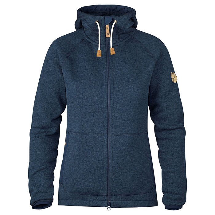 Fjällräven Fleece Hoodie til kvinder – Mørkeblå tilbud!