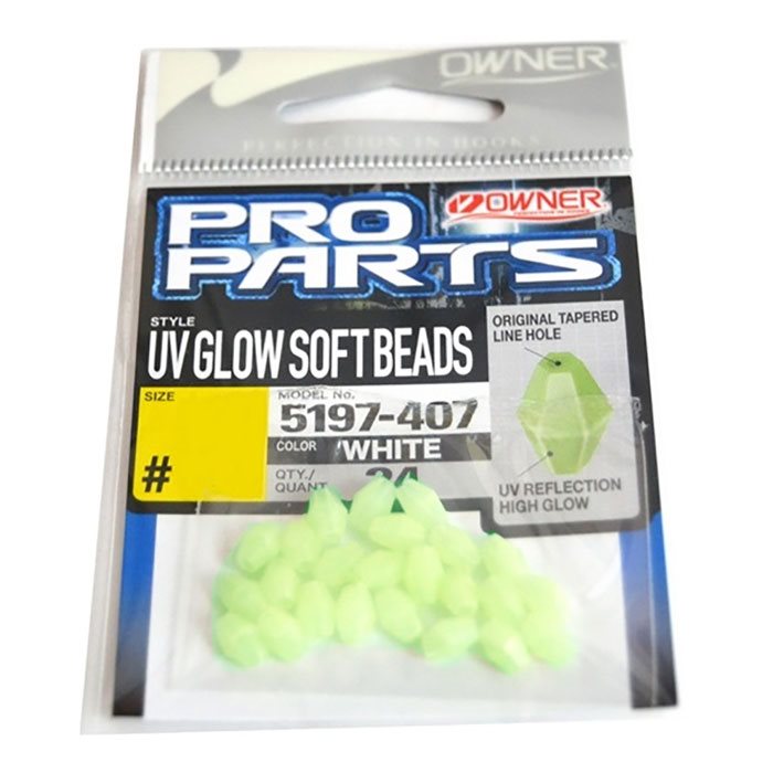 Owner UV Glow Perler – Fluo Grøn til Fiskeriudstyr