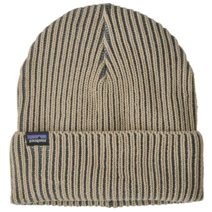 Patagonia Fishermans Rolled Beanie Contrast Stripe:weathered Stone
