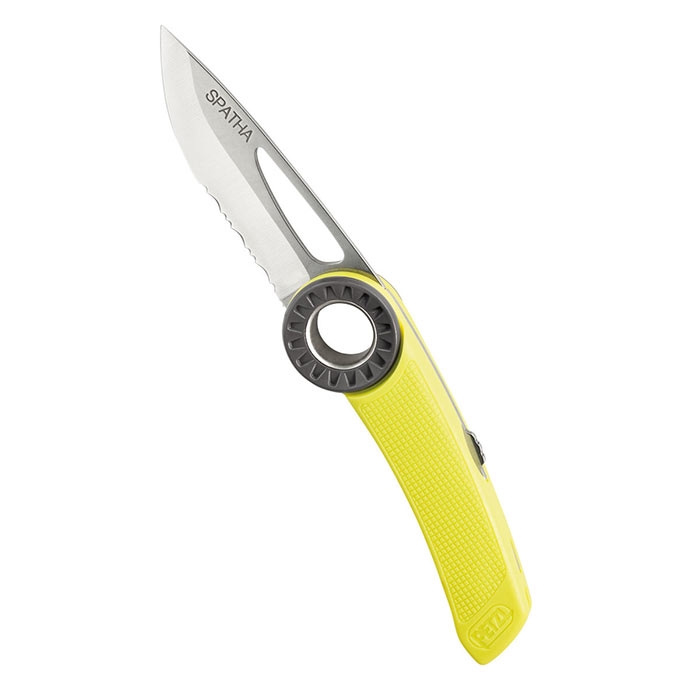 Petzl Spatha Foldekniv i Gul - Innovativ Klatrekniv til Eventyr
